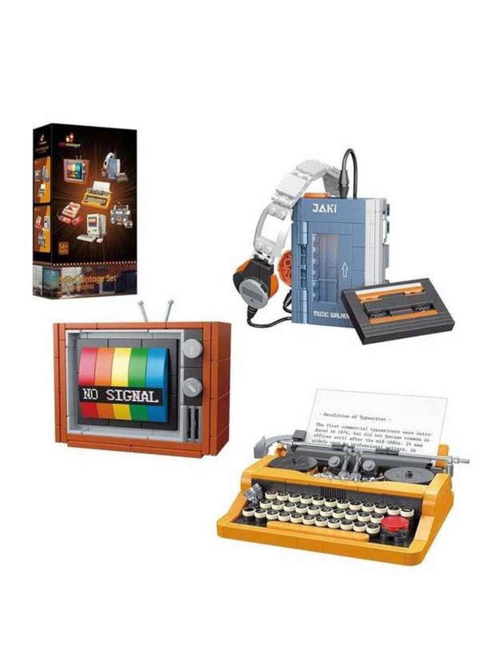 3-in-1 Retro Electronics Lego-Style Building Block Set - New/Sealed in Box